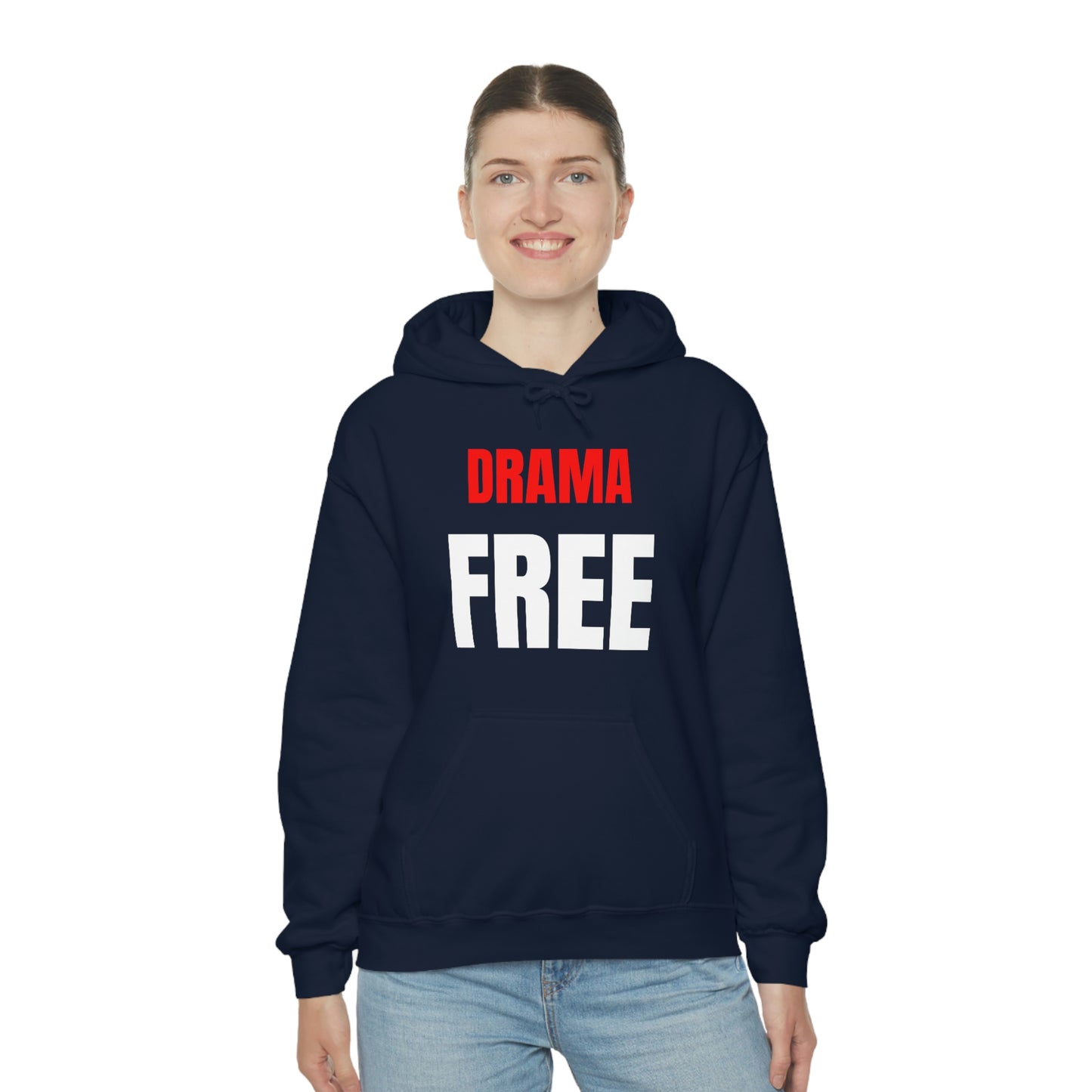 Drama Free RdWht Bld Hoodie