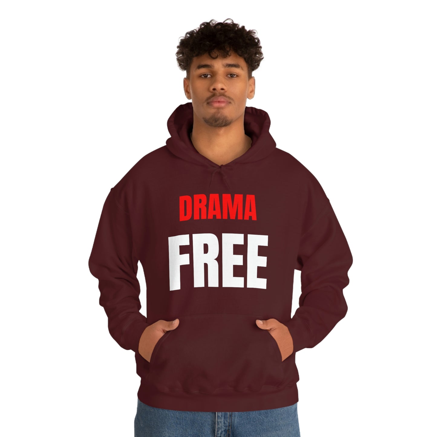 Drama Free RdWht Bld Hoodie