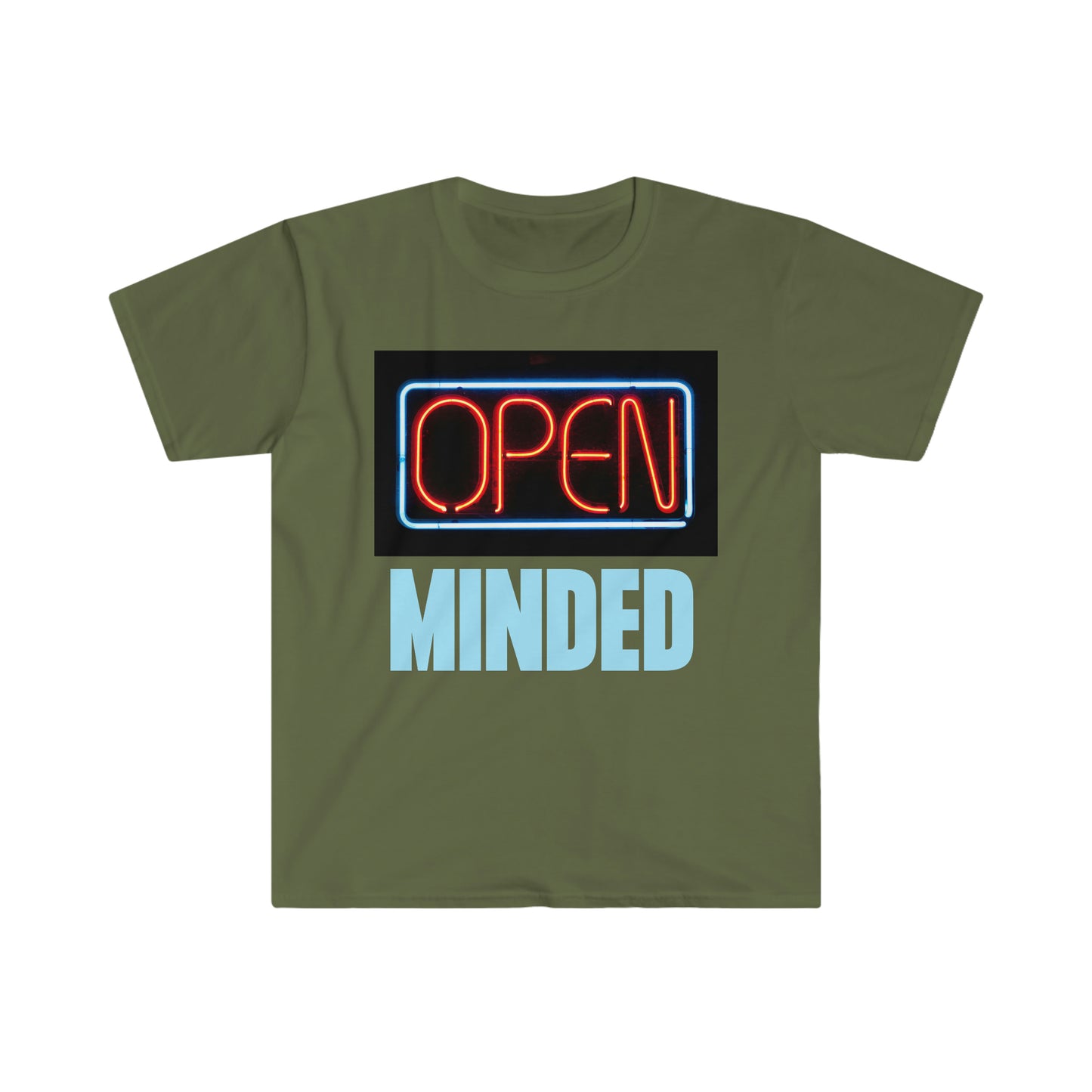 Open Minded Neon Blue T-Shirt