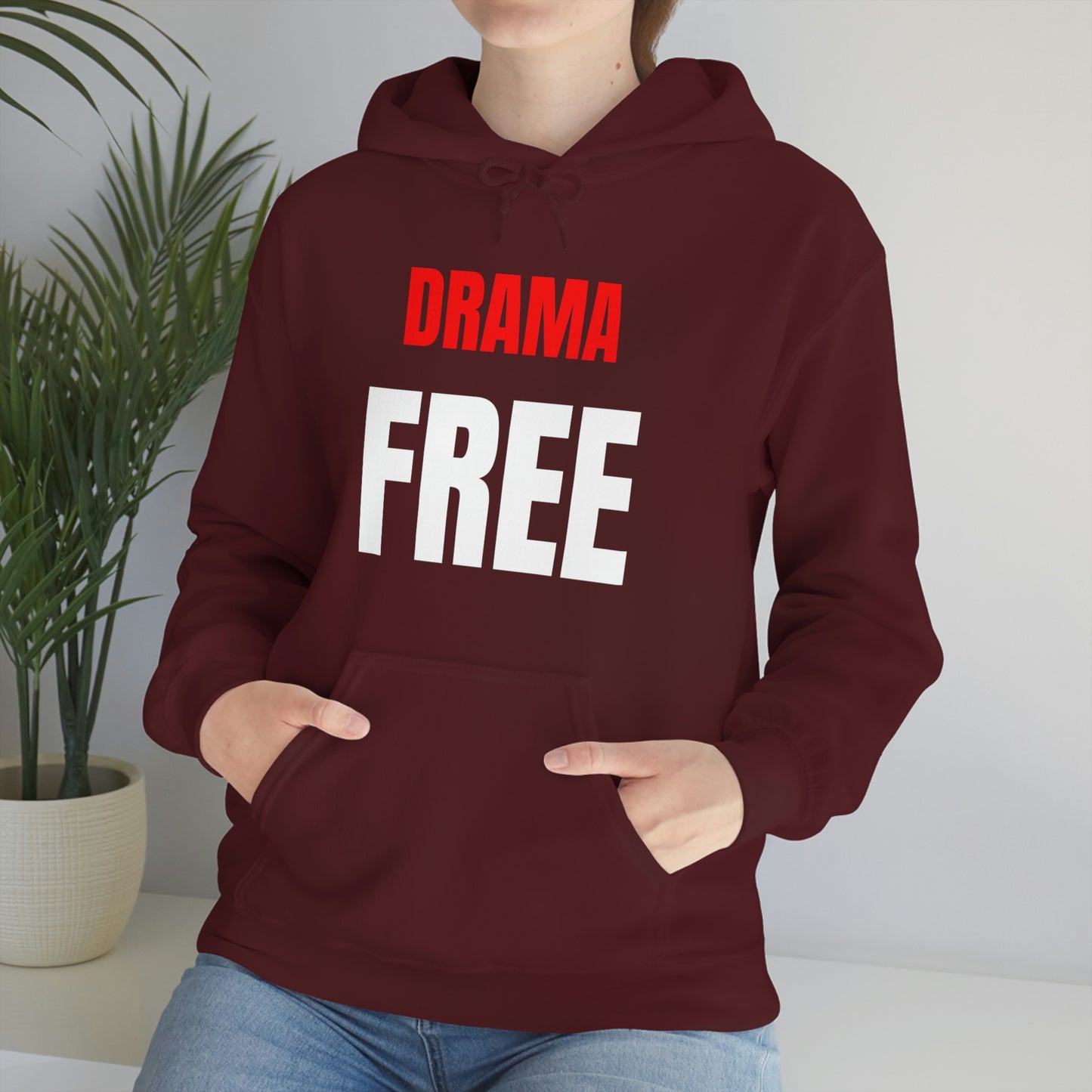 Drama Free RdWht Bld Hoodie