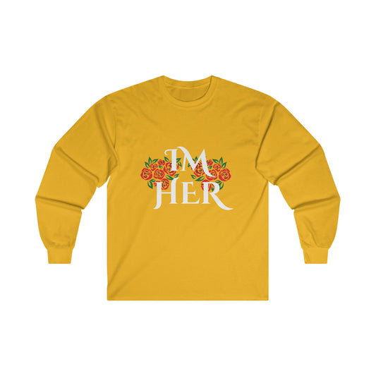 Im Her Wht Elegant Long Sleeve Tee