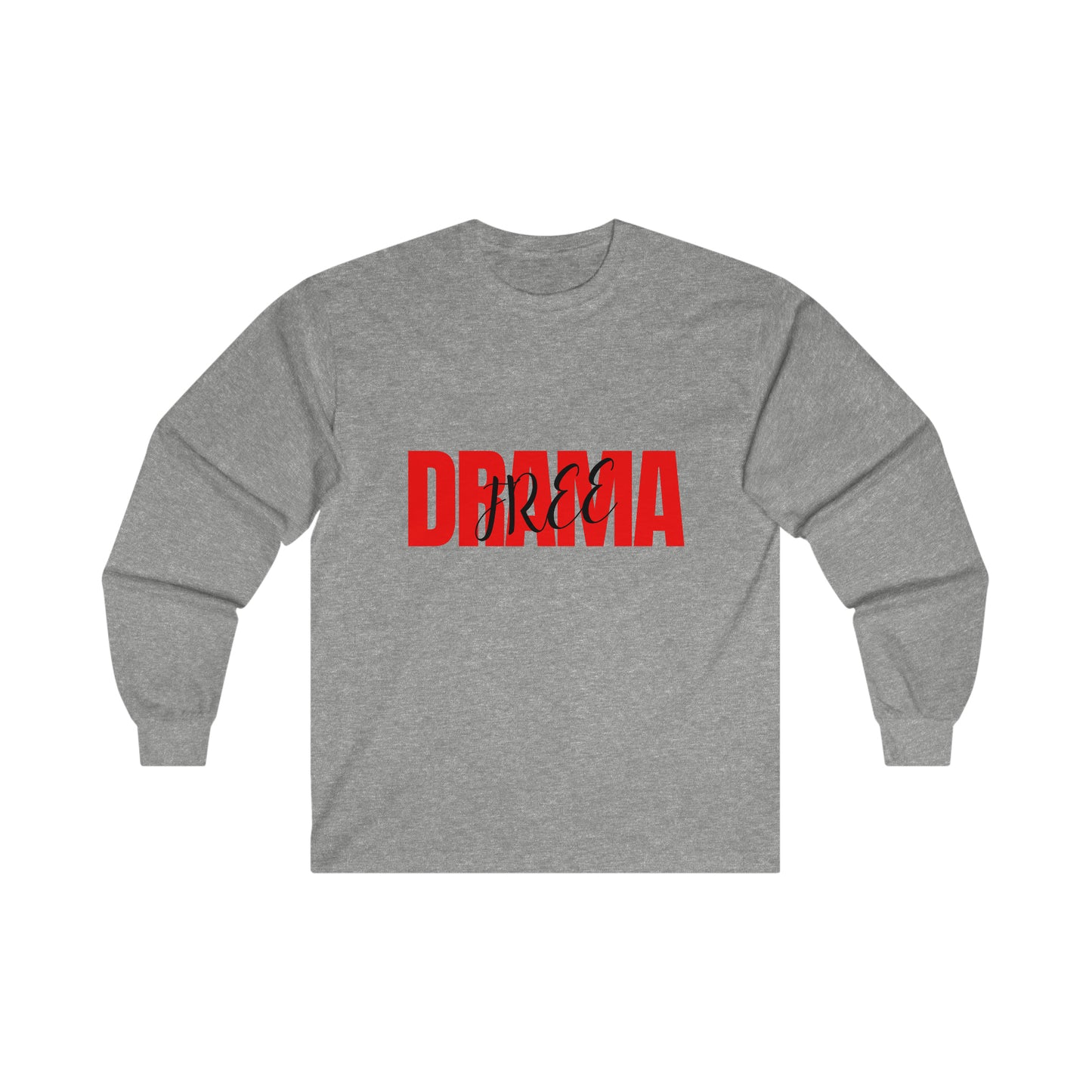 Drama Free RedBlk Long Sleeve Tee