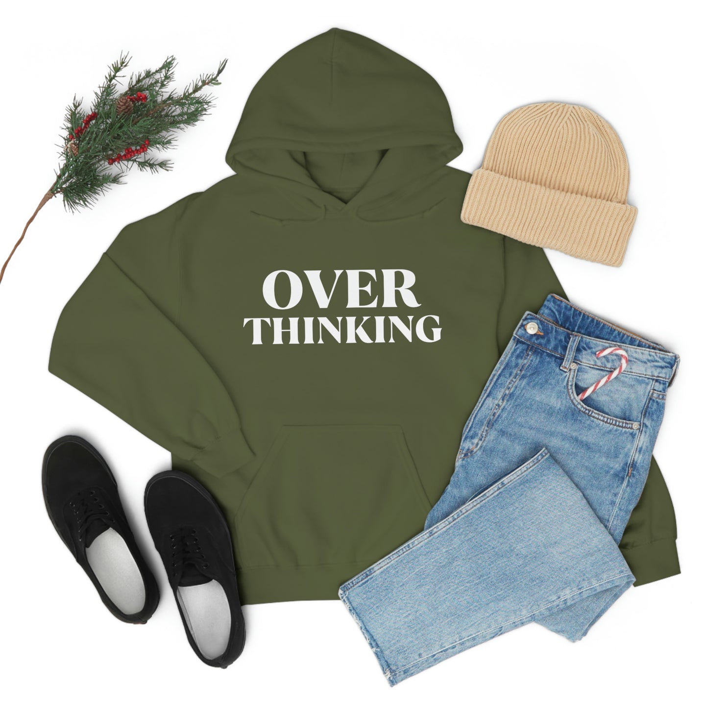 Over Thinking White Hoodie