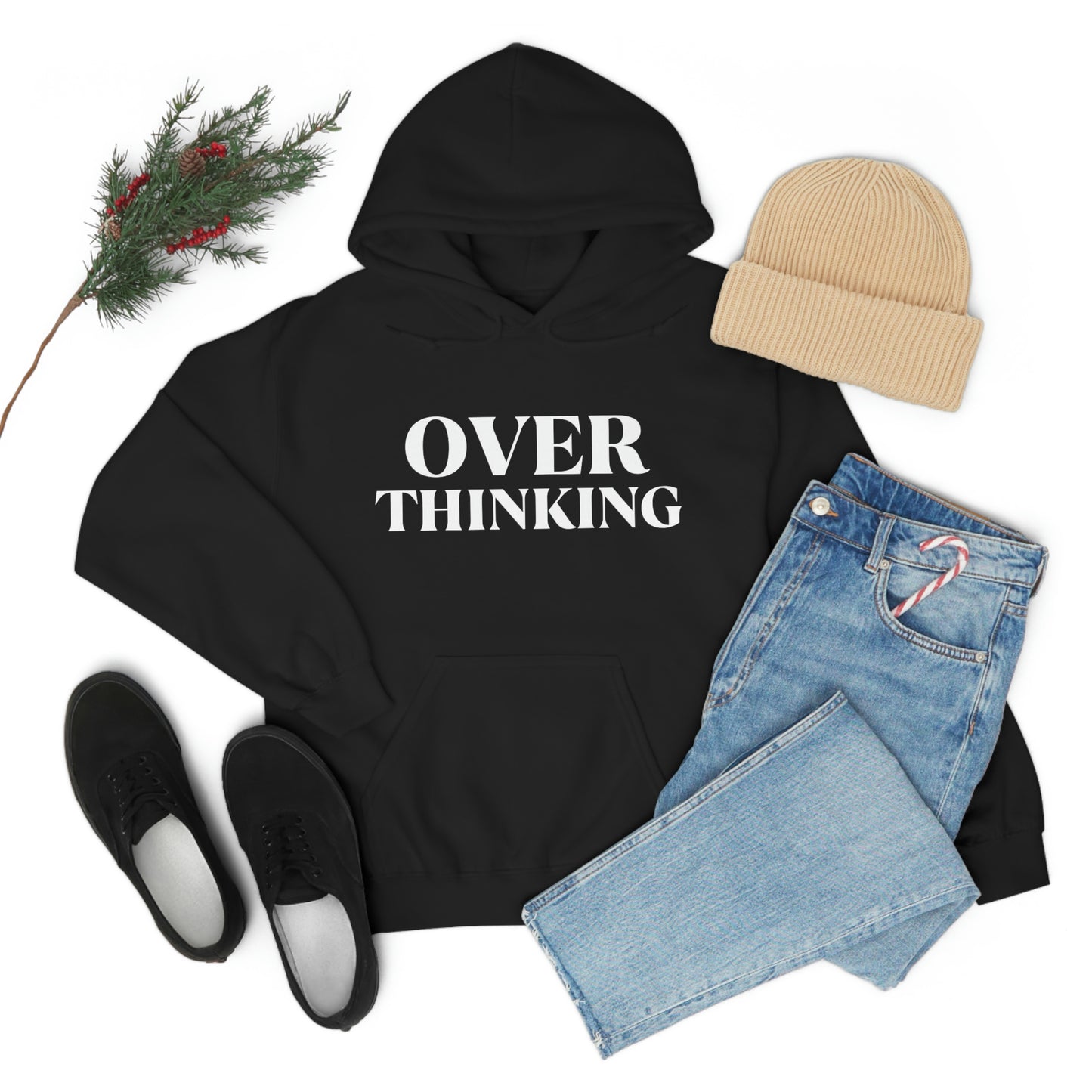 Over Thinking White Hoodie