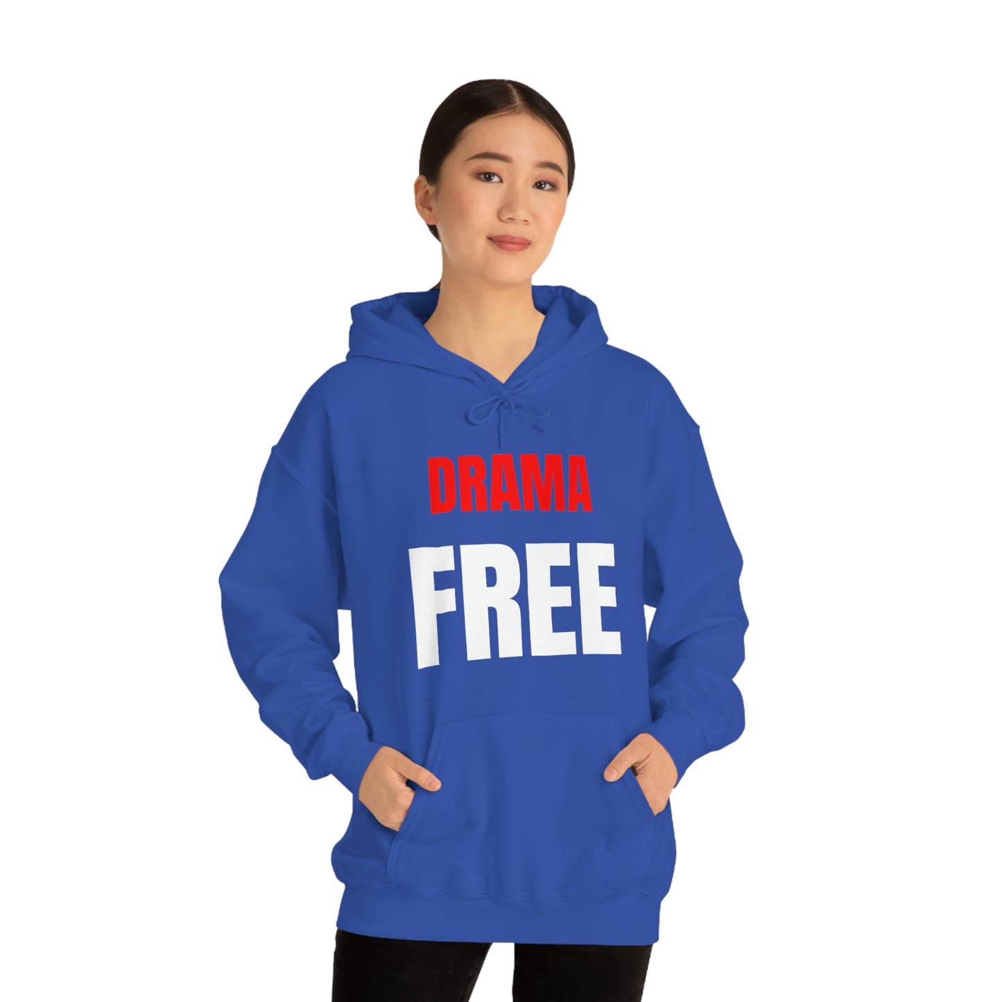 Drama Free RdWht Bld Hoodie