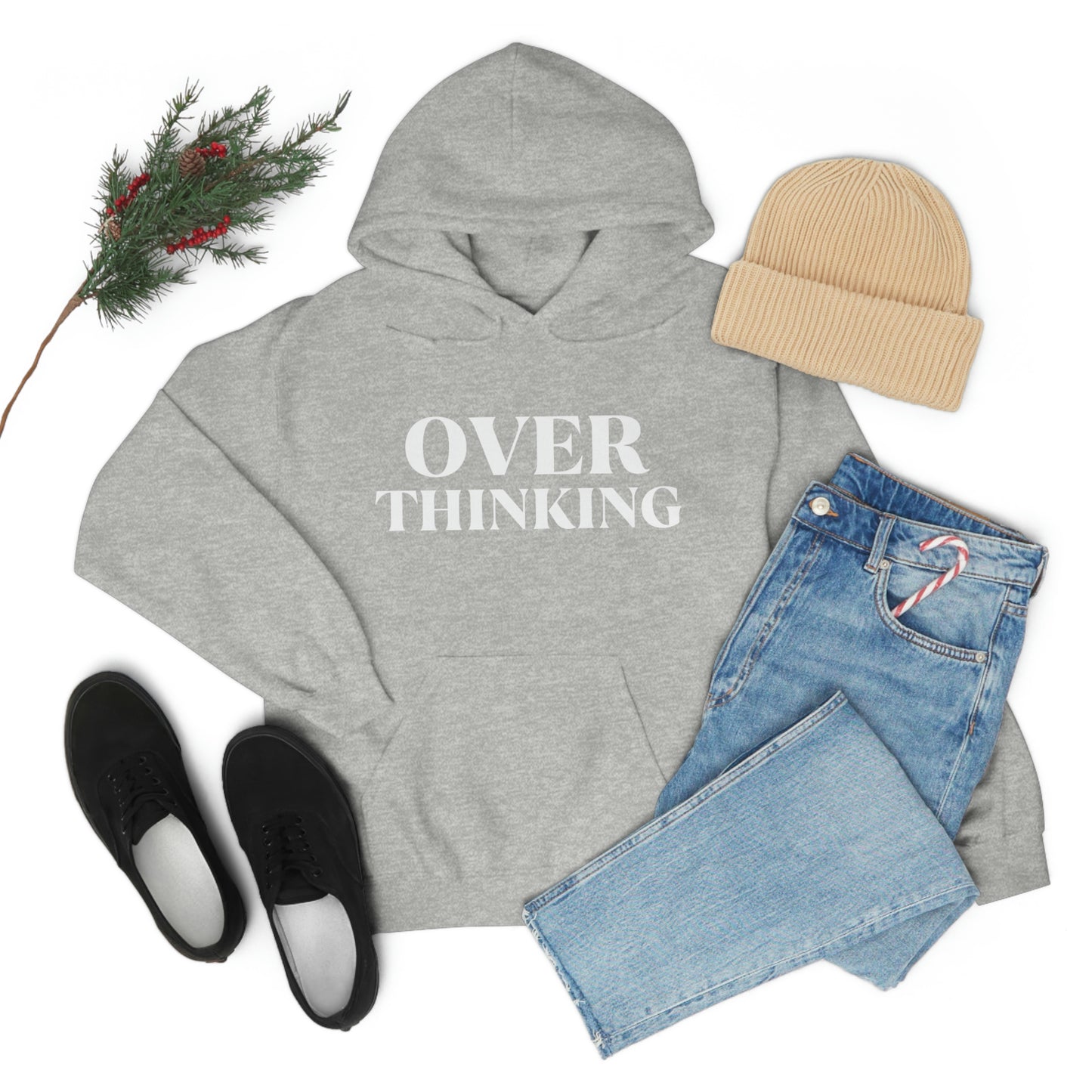 Over Thinking White Hoodie