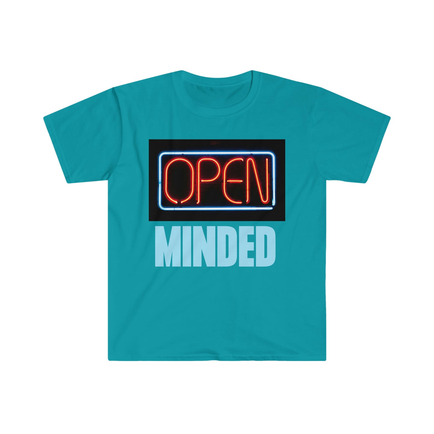 Open Minded Neon Blue T-Shirt