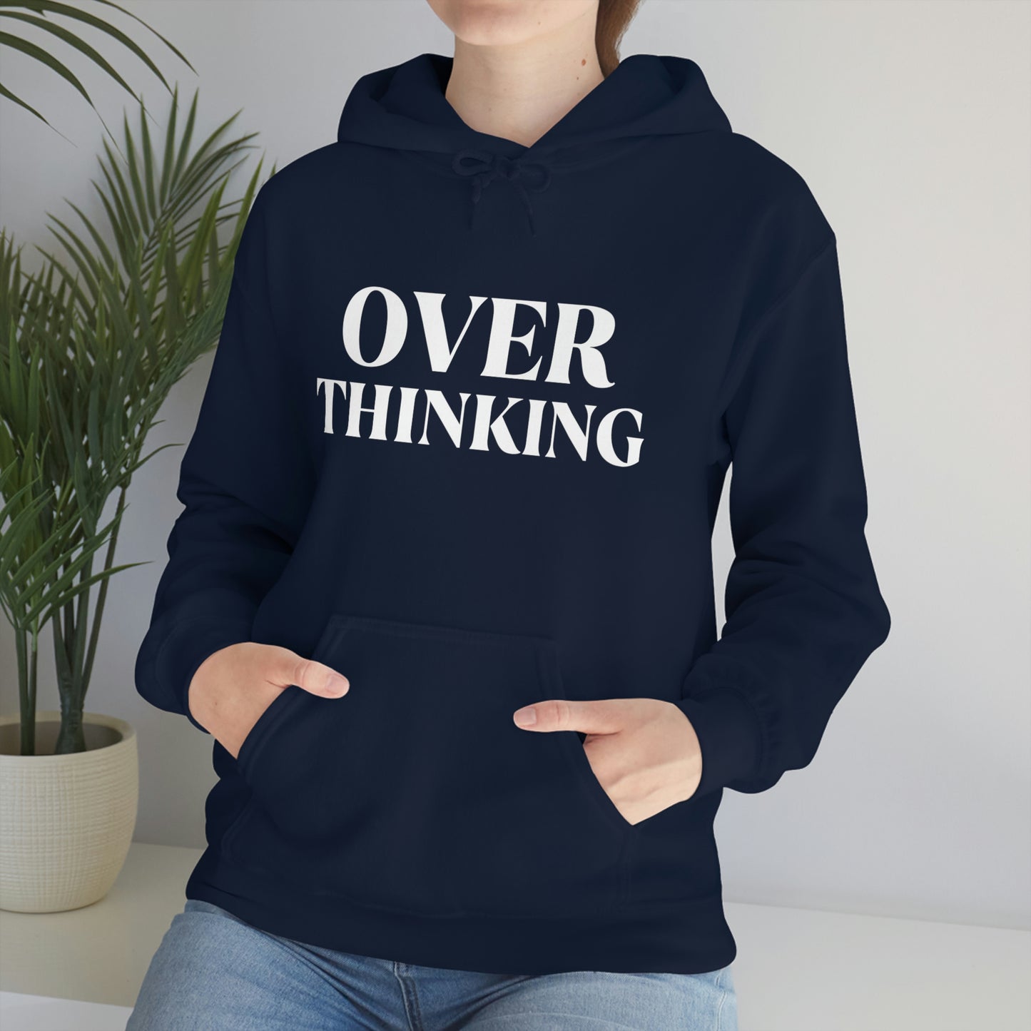 Over Thinking White Hoodie